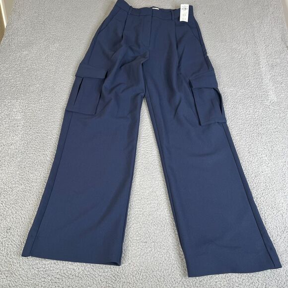 Abercrombie Fitch Dress Pants Women 29, 8L Blue Stretch Pleated Straight 28 x 31 - Picture 8 of 14